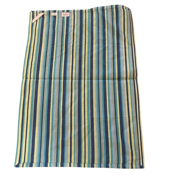 NWT Set of 4 Tag Ltd Aqua & Lime Green Cabana Stripe Cotton Dish Towels 430870 - Picture 3 of 4